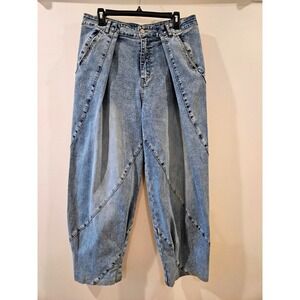 Stylewe High Waist Wide Barrel Leg Jeans Pleated Light Wash Jeans Size Large